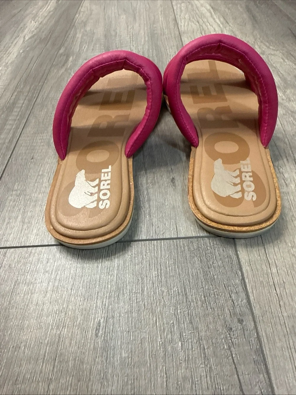 Sorel Women's Fuchsia Padded Double-Strap Slide Sandals